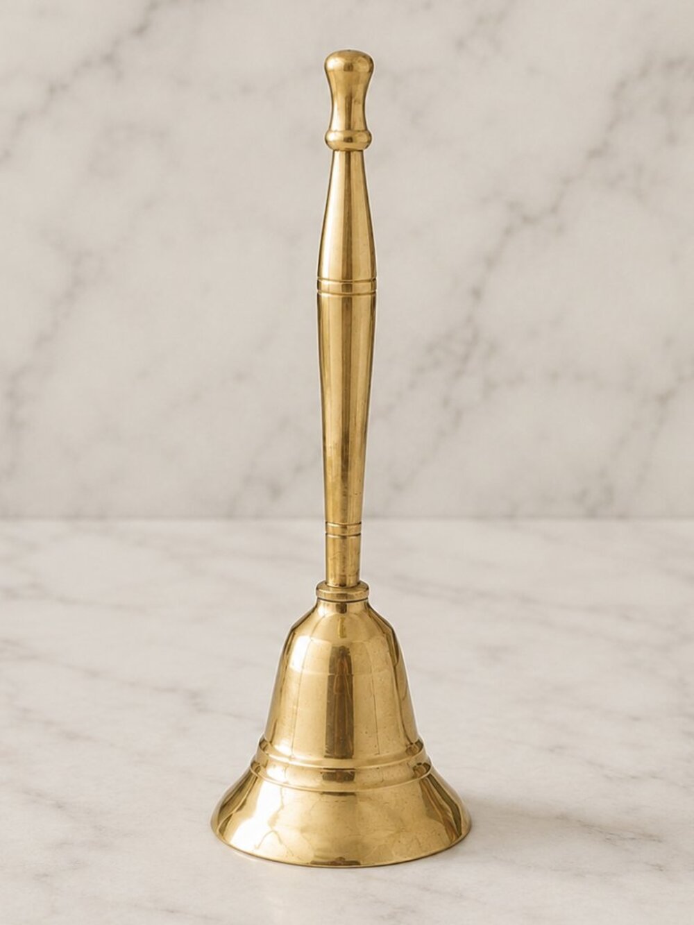 Vintage Brass Hand Bell Long Handle Decorative Table Dinner Bell 5.5"